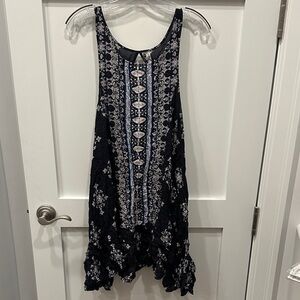 Free People Black and White Floral Mini Dress